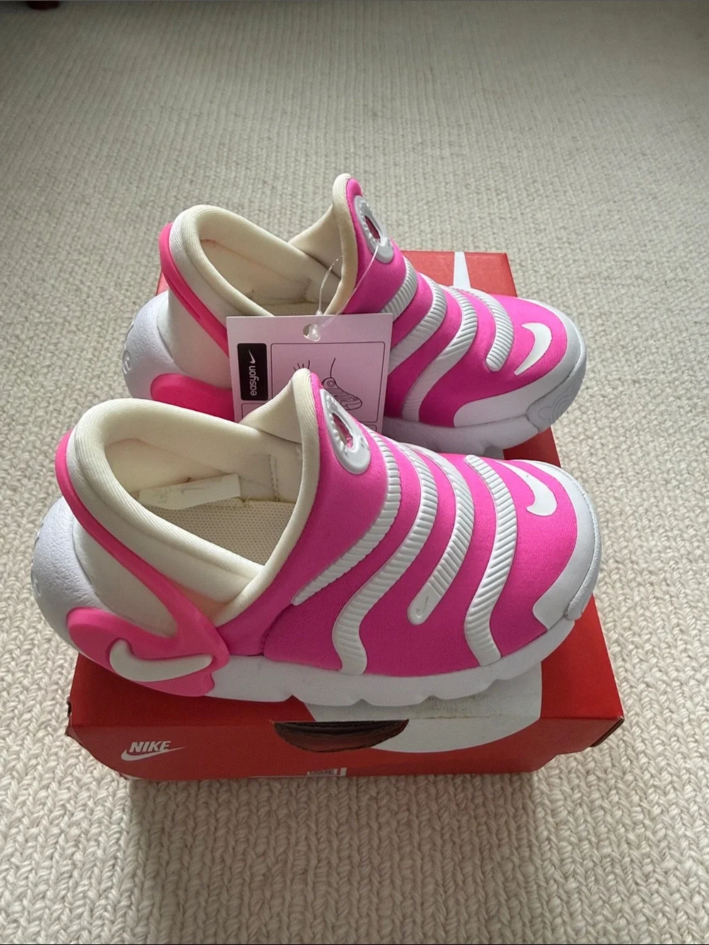 Nike Kids Pink and White Slip-On Cruiser Shoes